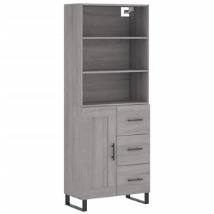 vidaXL Credenza Grigio Sonoma 69,5x34x180 cm in Legno Multistrato