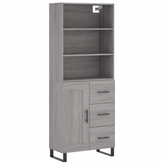 vidaXL Credenza Grigio Sonoma 69,5x34x180 cm in Legno Multistrato