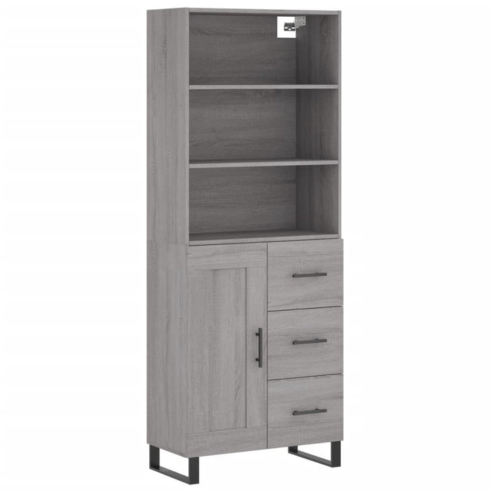 vidaXL Credenza Grigio Sonoma 69,5x34x180 cm in Legno Multistrato
