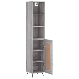 Credenza Grigio Sonoma 34,5x34x180 cm in Legno Multistrato 3190059
