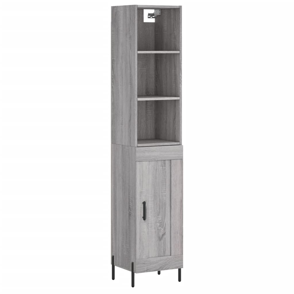 Credenza Grigio Sonoma 34,5x34x180 cm in Legno Multistrato 3190099