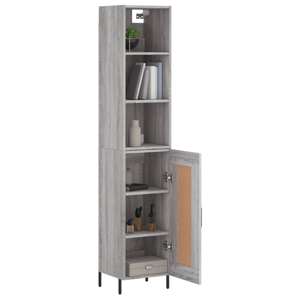 Credenza Grigio Sonoma 34,5x34x180 cm in Legno Multistrato 3190099