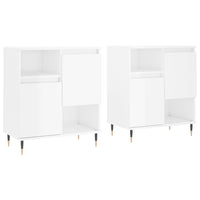 Credenze 2 pz Bianco Lucido in Legno Multistrato 3190119