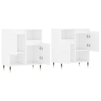 Credenze 2 pz Bianco Lucido in Legno Multistrato 3190119
