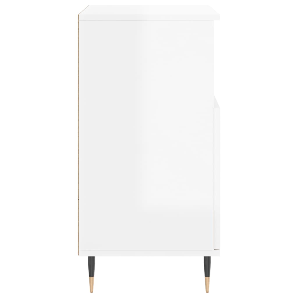 Credenze 2 pz Bianco Lucido in Legno Multistrato 3190119