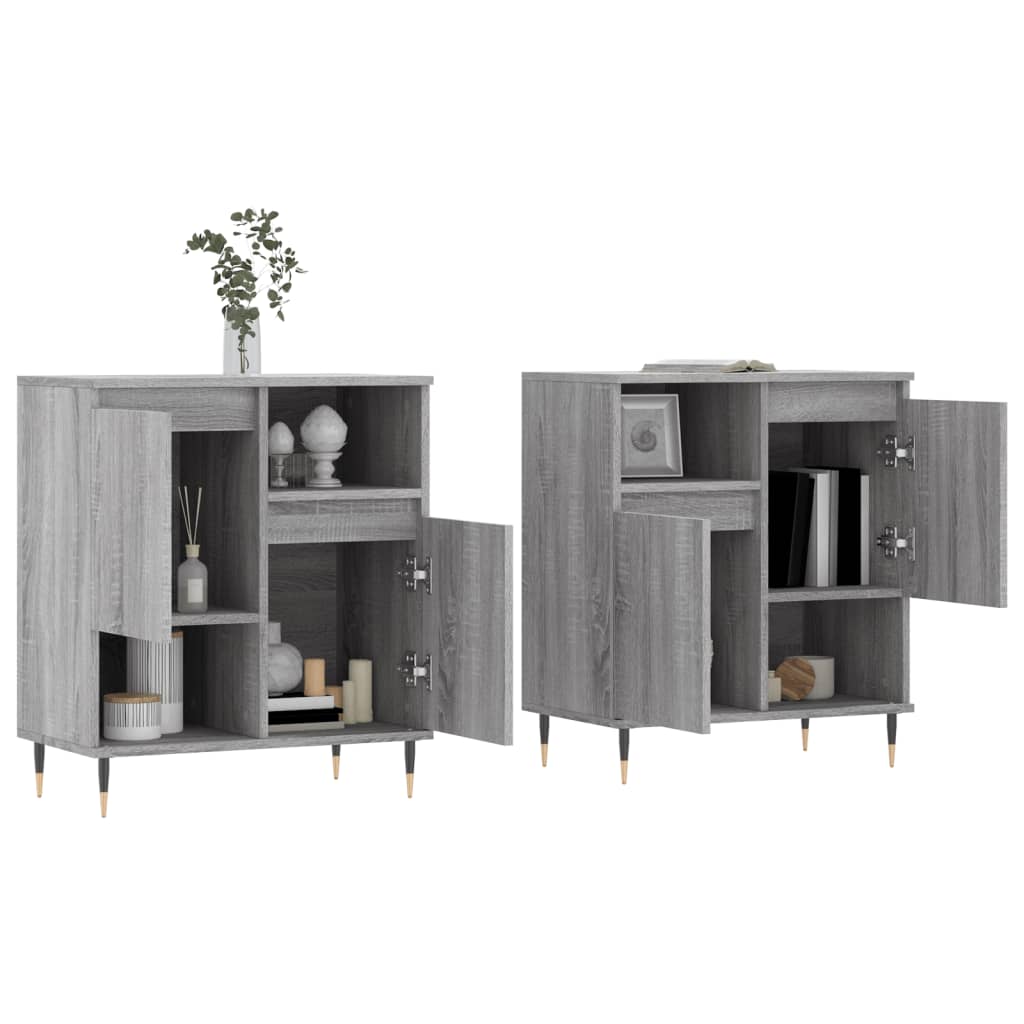 Credenze 2 pz Grigio Sonoma in Legno Multistrato 3190123
