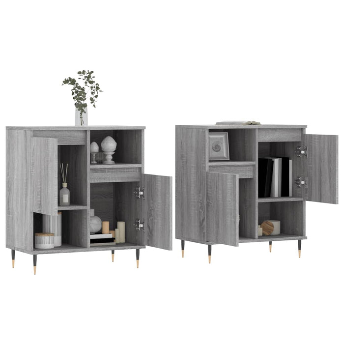 Credenze 2 pz Grigio Sonoma in Legno Multistrato 3190123