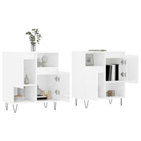 Credenze 2 pz Bianco Lucido in Legno Multistratocod mxl 101371