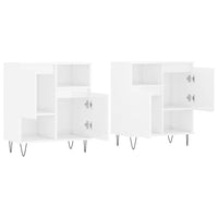 Credenze 2 pz Bianco Lucido in Legno Multistrato 3190127