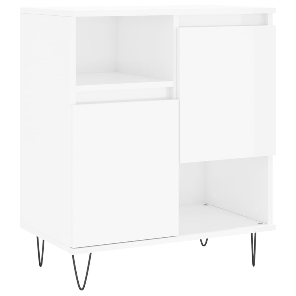 Credenze 2 pz Bianco Lucido in Legno Multistrato 3190127