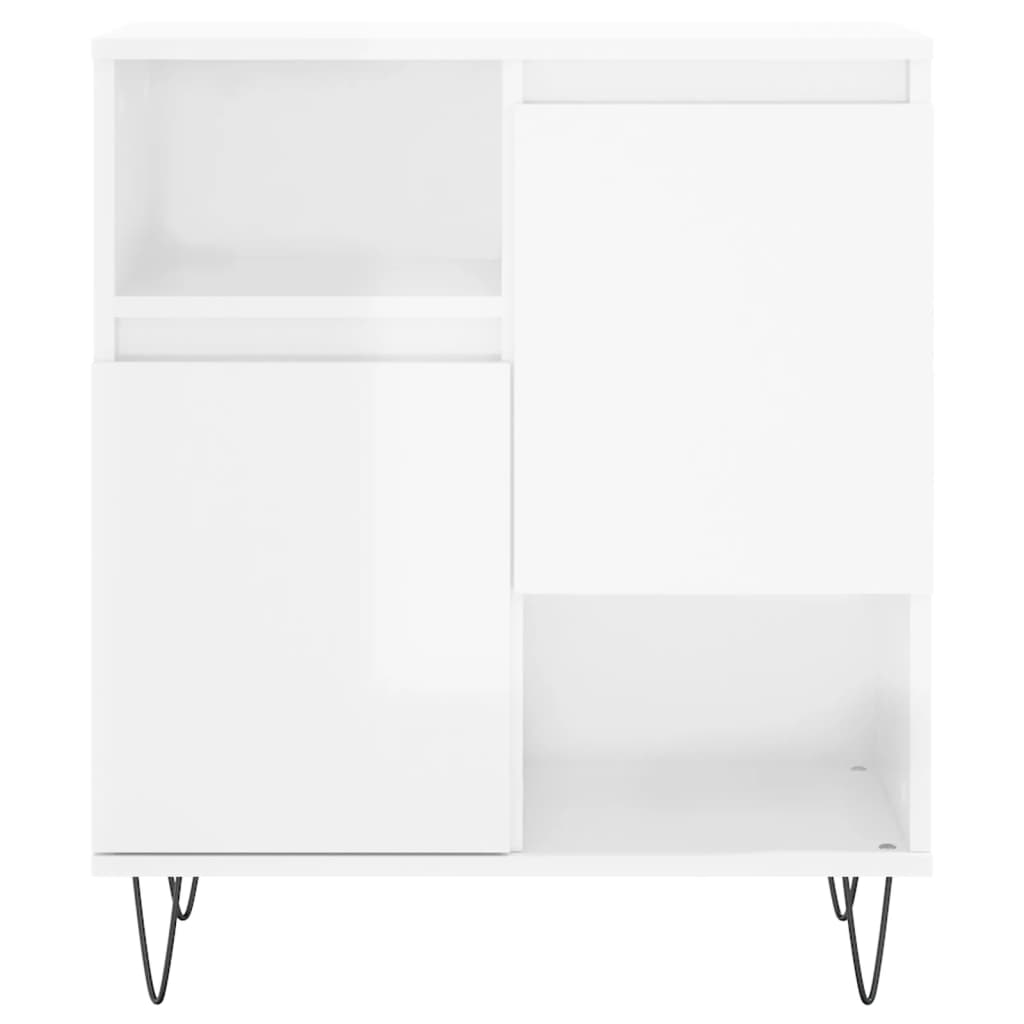 Credenze 2 pz Bianco Lucido in Legno Multistrato 3190127