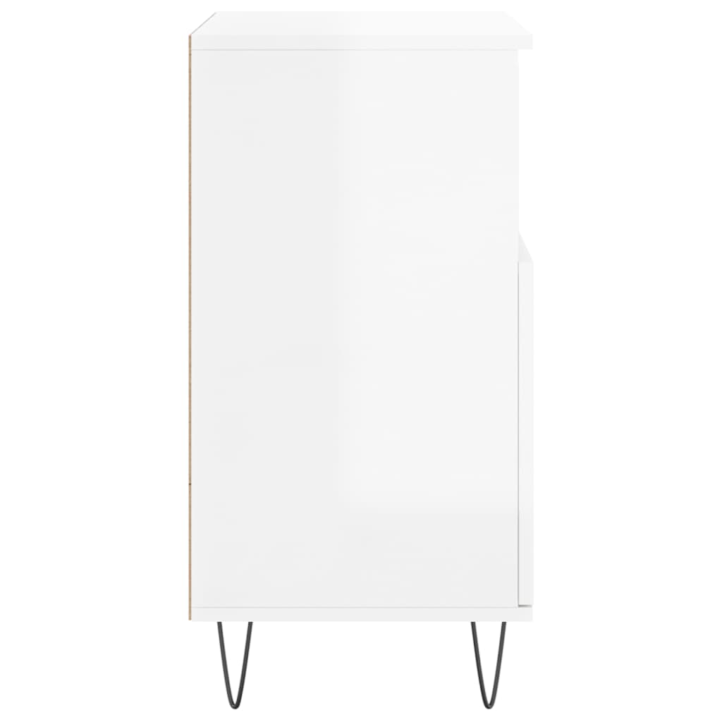 Credenze 2 pz Bianco Lucido in Legno Multistrato 3190127