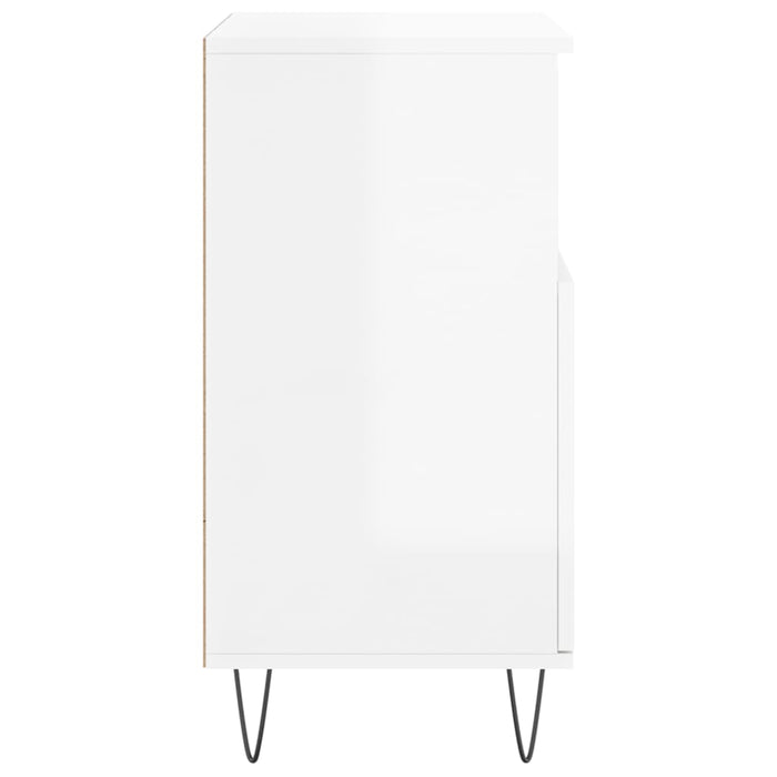 Credenze 2 pz Bianco Lucido in Legno Multistrato 3190127