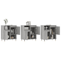 Credenze 3 pz Grigio Sonoma in Legno Multistratocod mxl 77402
