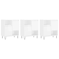 Credenze 3 pz Bianco Lucido in Legno Multistratocod mxl 77416