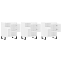 Credenze 3 pz Bianco Lucido in Legno Multistrato 3190159