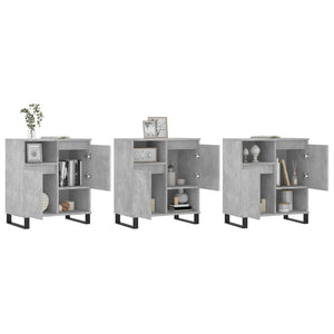 Credenze 3 pz Grigio Cemento in Legno Multistrato 3190161