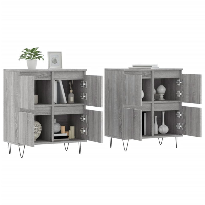 Credenze 2 pz Grigio Sonoma in Legno Multistratocod mxl 80236