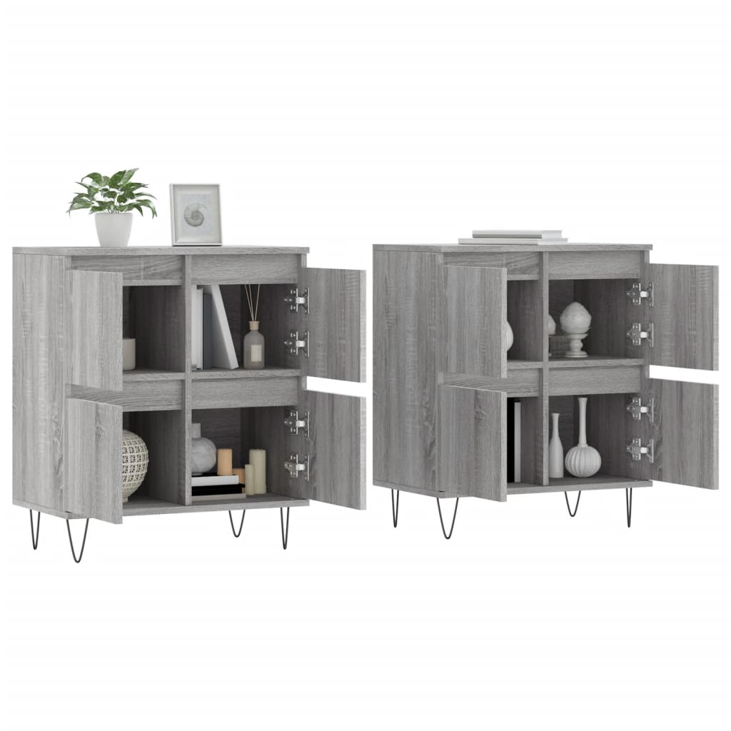 Credenze 2 pz Grigio Sonoma in Legno Multistrato 3190179