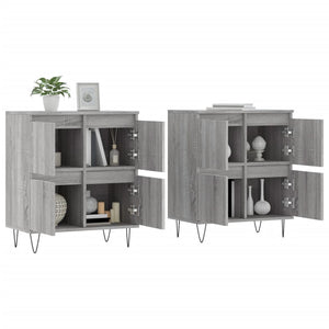 Credenze 2 pz Grigio Sonoma in Legno Multistrato 3190179