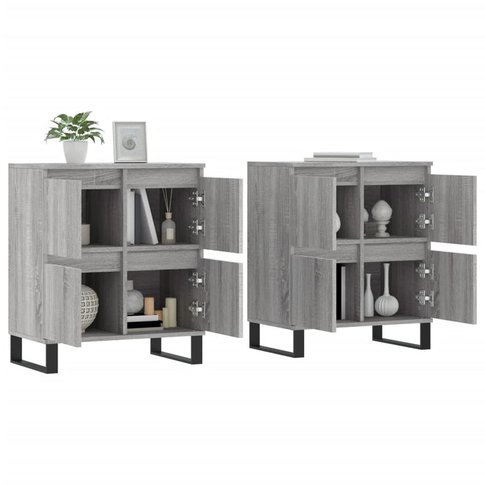 Credenze 2 pz Grigio Sonoma in Legno Multistratocod mxl 77500