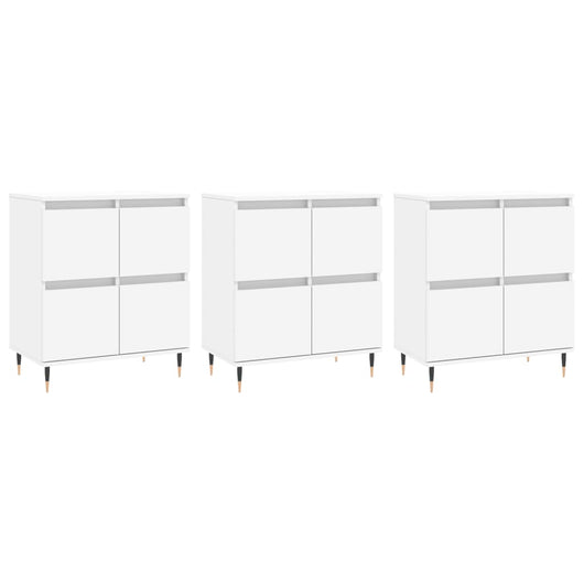 Credenze 3 pz Bianco in Legno Multistrato 3190189