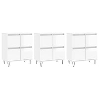 Credenze 3 pz Bianco Lucido in Legno Multistrato 3190199