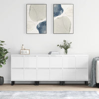 Credenze 3 pz Bianco Lucido in Legno Multistrato 3190207