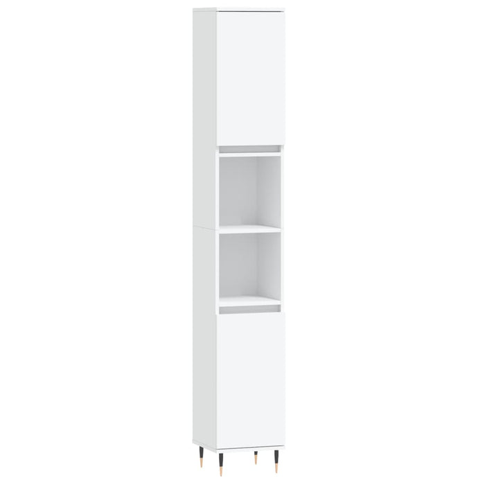Set Mobili da Bagno 3 pz Bianco in Legno Multistrato 3190213