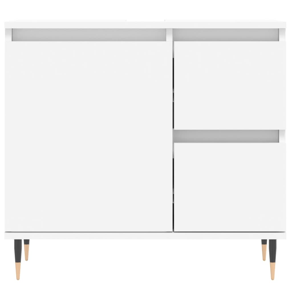 Set Mobili da Bagno 3 pz Bianco in Legno Multistrato 3190213