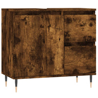 Set Mobili da Bagno 3 pz Rovere Fumo in Legno Multistrato 3190218