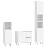 Set Mobili da Bagno 3 pz Bianco in Legno Multistrato 3190221