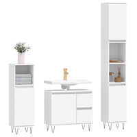 Set Mobili da Bagno 3 pz Bianco in Legno Multistrato 3190221