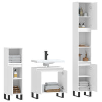 Set Mobili da Bagno 3 pz Bianco in Legno Multistrato 3190283