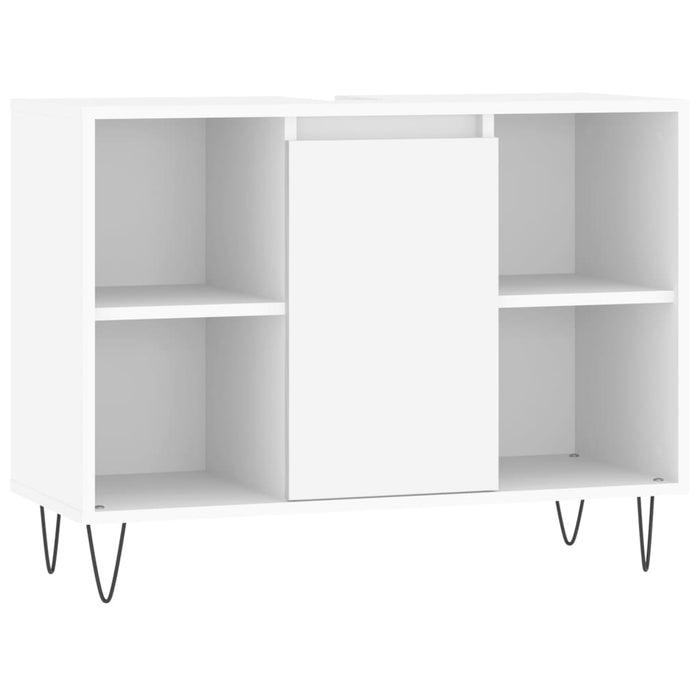 vidaXL Set Mobili da Bagno 3 pz Bianco in Legno Multistrato