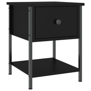Comodino Nero 34x35,5x45 cm in Legno Multistratocod mxl 94783