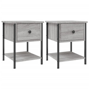 vidaXL Comodini 2 pz Grigio Sonoma 34x35,5x45 cm in Legno Multistrato