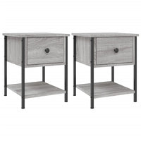 Comodini 2 pz-Set di 2 Tavolino da notte Grigio Sonoma 34x35,5x45 cm in Legno Multistrato