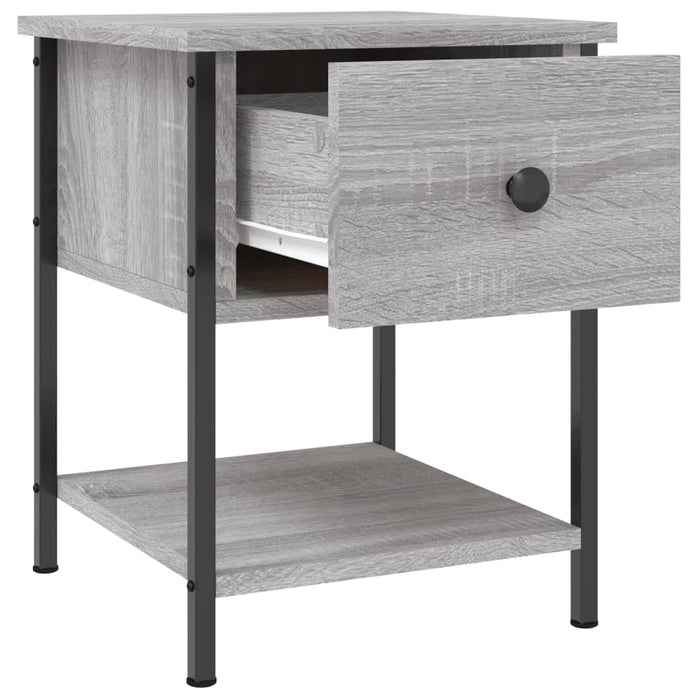 Comodini 2 pz-Set di 2 Tavolino da notte Grigio Sonoma 34x35,5x45 cm in Legno Multistrato