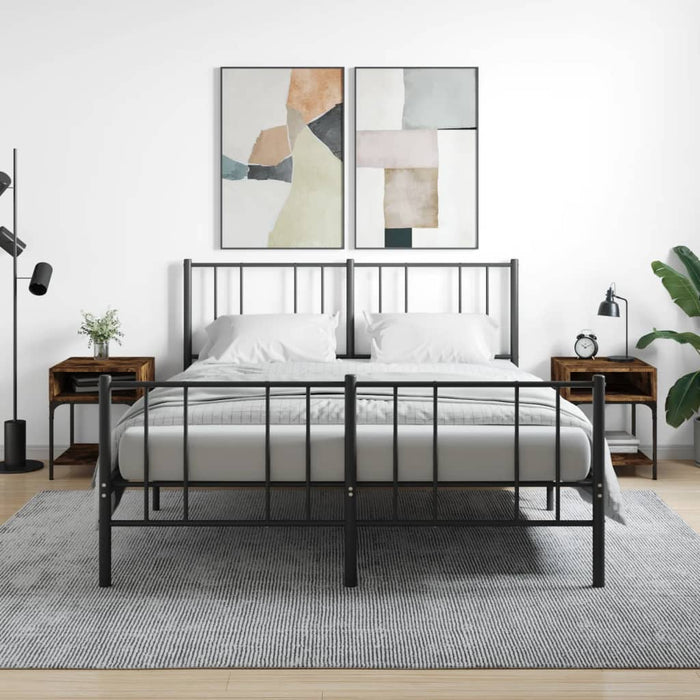 Comodini 2 pz Rovere Fumo 40x41x50 cm in Legno Multistrato 825878