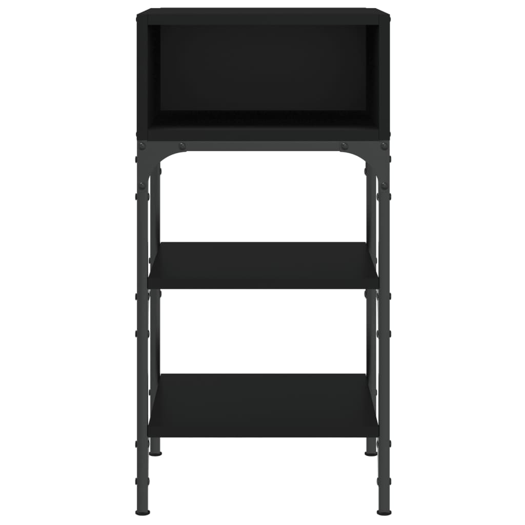 Comodini 2 pz-Set di 2 Tavolino da notte Neri 35x34,5x70 cm in Legno Multistrato