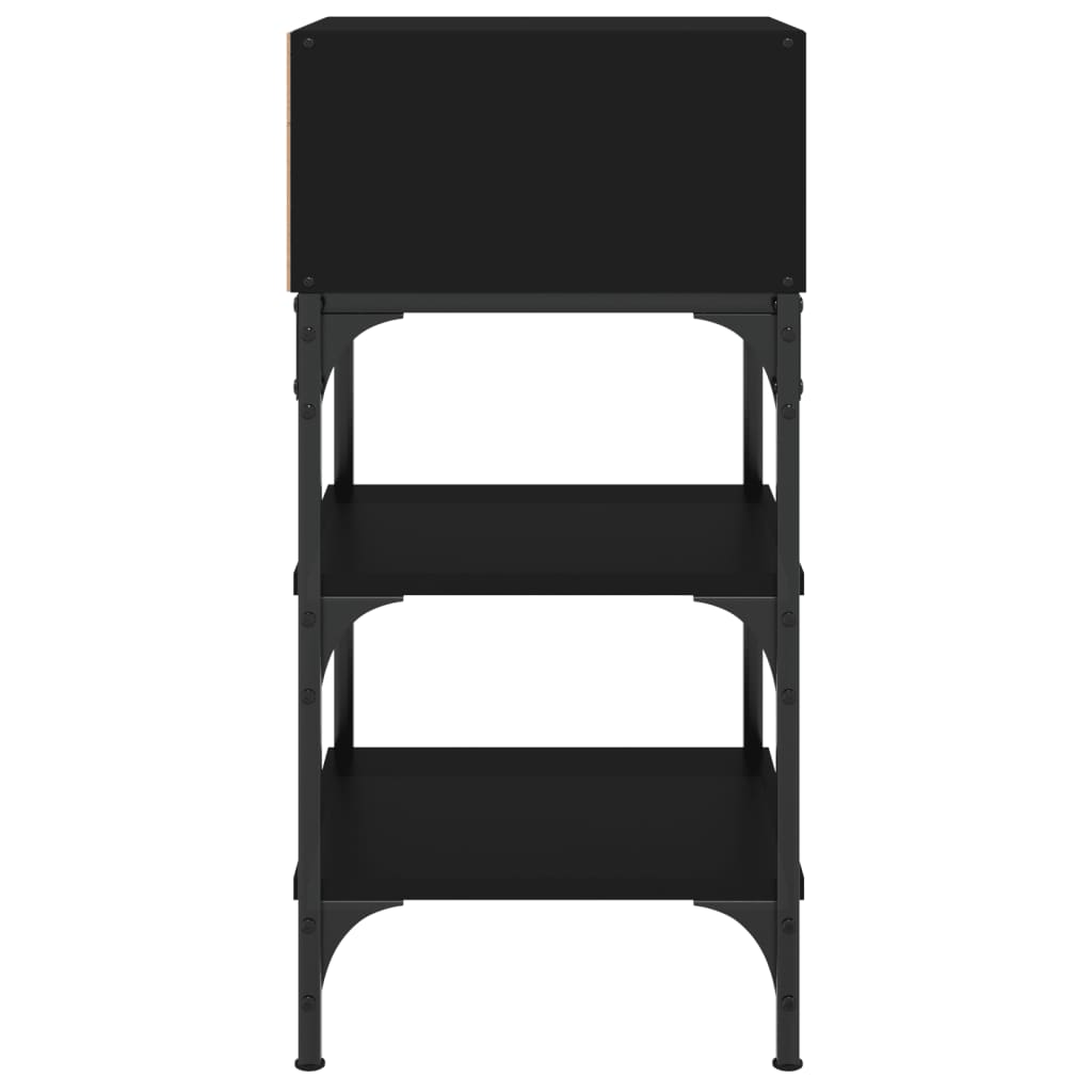 Comodini 2 pz-Set di 2 Tavolino da notte Neri 35x34,5x70 cm in Legno Multistrato