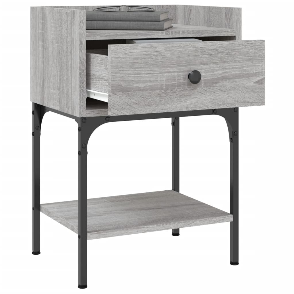 Comodino Grigio Sonoma 40,5x31x60 cm in Legno Multistrato 825899