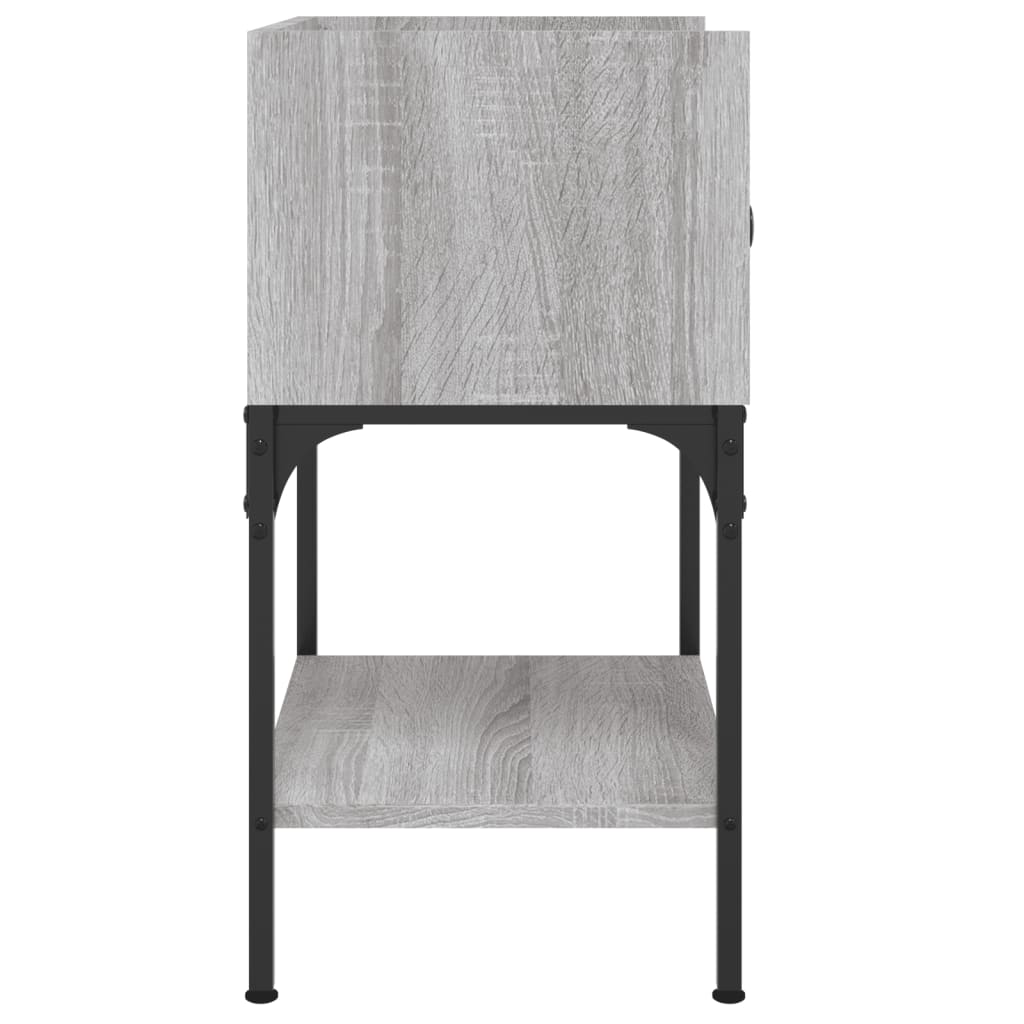 Comodino Grigio Sonoma 40,5x31x60 cm in Legno Multistrato 825899