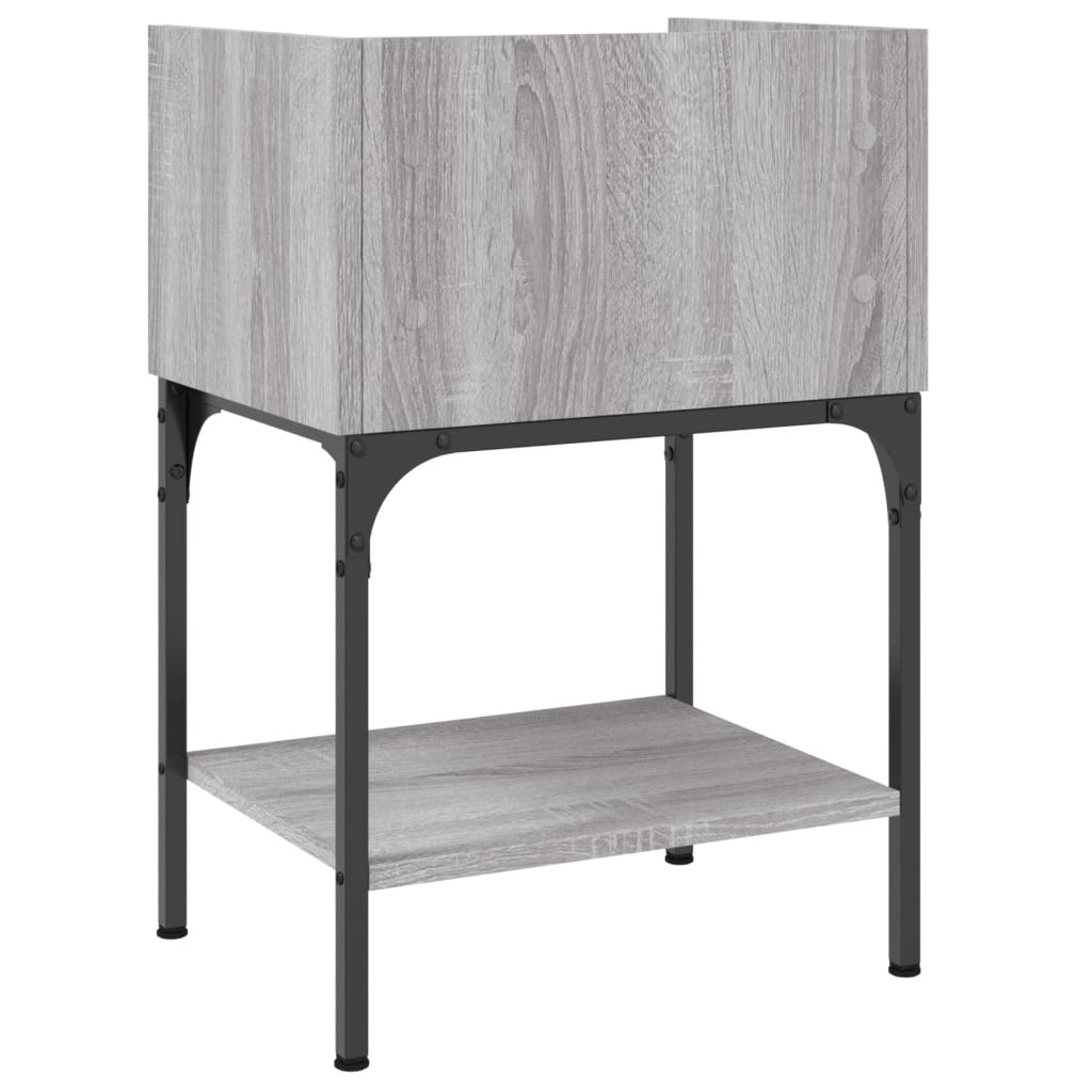 Comodino Grigio Sonoma 40,5x31x60 cm in Legno Multistrato 825899