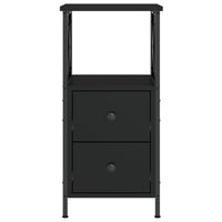 Comodini 2 pz Neri 34x35,5x70 cm in Legno Multistrato 825944
