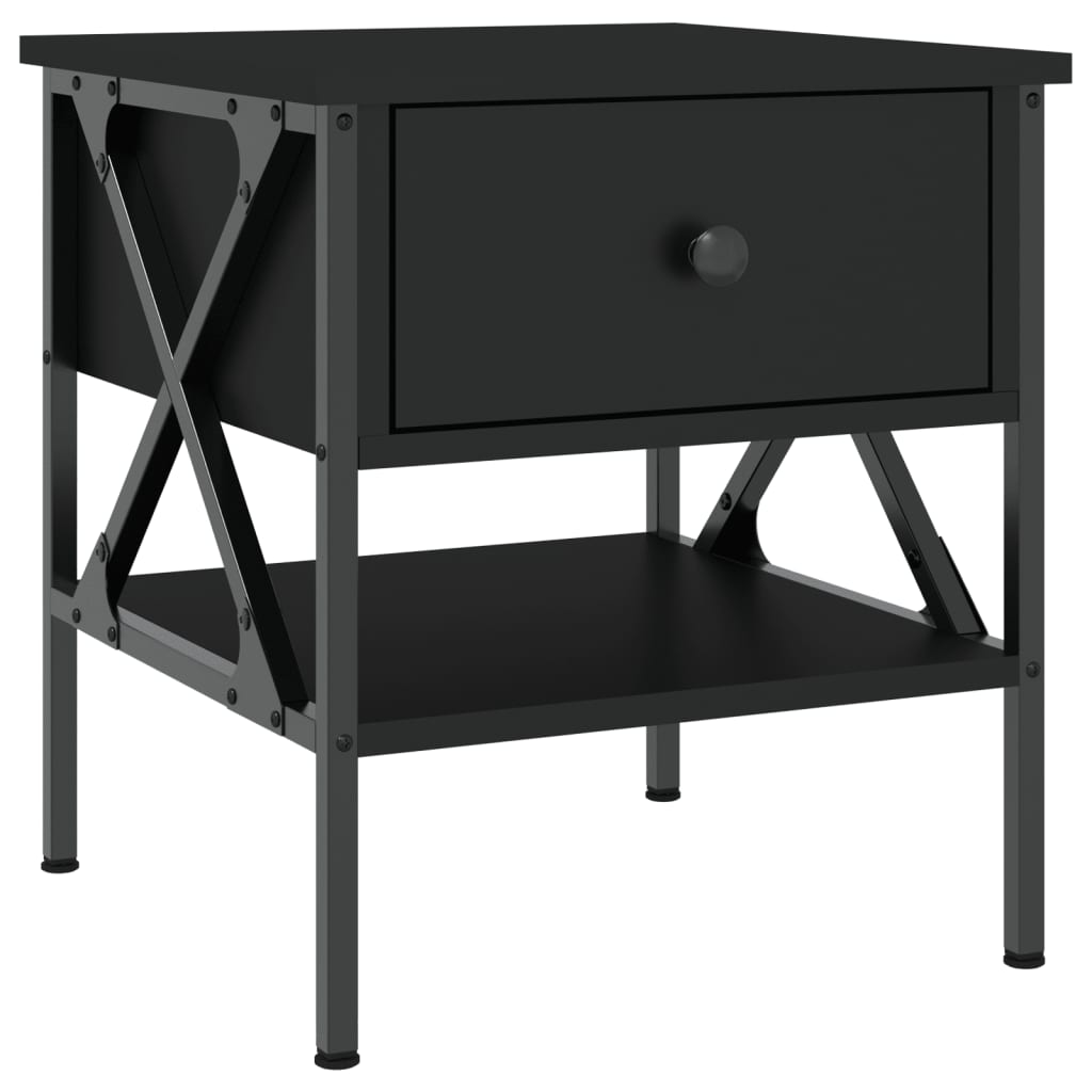Comodino Nero 40x42x45 cm in Legno Multistratocod mxl 127506