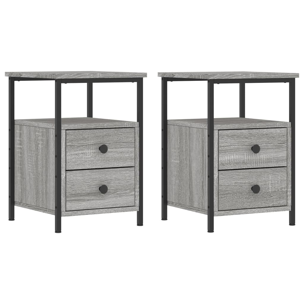 Comodini 2 pz Grigio Sonoma 34x35,5x50 cm in Legno Multistratocod mxl 126287