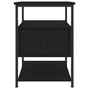 Comodini 2pz Neri 40x42x56 cm in Legno Multistrato 826024