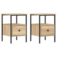 Comodini 2pz-Set di 2 Tavolino da notte Rovere Sonoma 34x36x50 cm in Legno Multistrato
